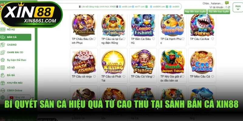 Bí quyết săn cá hiệu quả từ cao thủ tại sảnh bắn cá XIN88