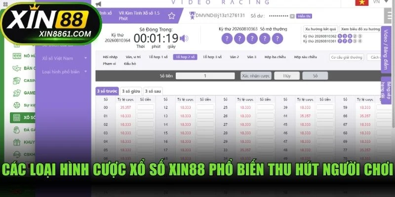 Các loại hình cược xổ số XIN88 phổ biến thu hút người chơi